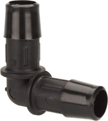 Made in USA - 1/2" Barb, Nylon Single Barbed Tube Elbow - Black - Exact Tool & Supply