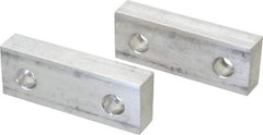Gibraltar - 4" Wide x 1-1/2" High x 3/4" Thick, Flat/No Step Vise Jaw - Soft, Aluminum, Fixed Jaw, Compatible with 4" Vises - Exact Tool & Supply