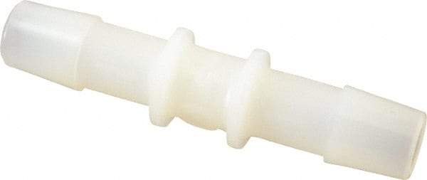 Made in USA - 3/8" Barb, Nylon Single Barbed Tube Splicer - Natural - Exact Tool & Supply