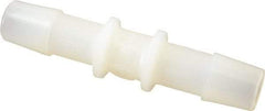 Made in USA - 3/8" Barb, Nylon Single Barbed Tube Splicer - Natural - Exact Tool & Supply