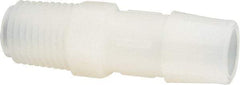 Made in USA - 1/2" Barb, 1/2, Nylon Single Barbed Tube Adapter - Natural, Male - Exact Tool & Supply