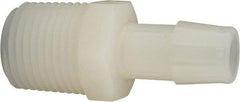 Made in USA - 1/2" Barb, 1/2, Nylon Single Barbed Tube Adapter - Natural, Male - Exact Tool & Supply