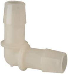 Made in USA - 1/2" Barb, Nylon Single Barbed Tube Elbow - Natural - Exact Tool & Supply