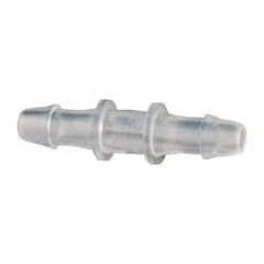 Made in USA - 3/32" Barb, Polypropylene Single Barbed Tube Splicer - Natural - Exact Tool & Supply