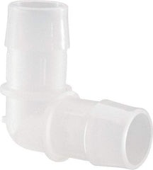 Made in USA - 1" Barb, Polypropylene Single Barbed Tube Elbow - Natural - Exact Tool & Supply
