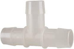 Made in USA - 1" Barb, Polypropylene Single Barbed Tube Tee - Natural - Exact Tool & Supply