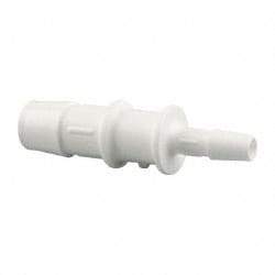 Made in USA - Polypropylene Single Barbed Tube Reducer - White - Exact Tool & Supply