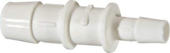 Made in USA - Polypropylene Single Barbed Tube Reducer - White - Exact Tool & Supply