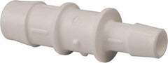 Made in USA - Polypropylene Single Barbed Tube Reducer - White - Exact Tool & Supply
