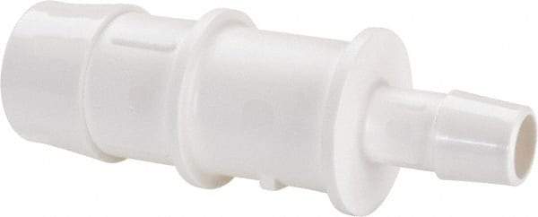 Made in USA - Polypropylene Single Barbed Tube Reducer - White - Exact Tool & Supply