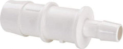 Made in USA - Polypropylene Single Barbed Tube Reducer - White - Exact Tool & Supply