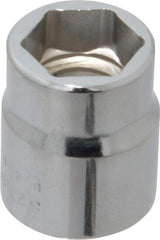 Proto - 7/16", 3/8" Drive, Standard Hand Socket - 6 Points, 7/8" OAL, Chrome Finish - Exact Tool & Supply
