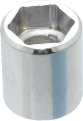 Proto - 1/2", 3/8" Drive, Standard Hand Socket - 6 Points, 7/8" OAL, Chrome Finish - Exact Tool & Supply