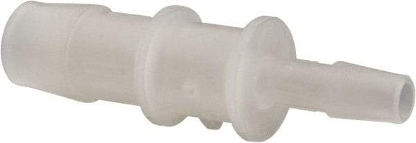 Made in USA - Kynar Single Barbed Tube Reducer - Natural - Exact Tool & Supply