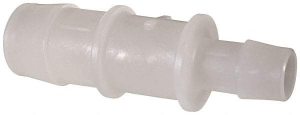 Made in USA - Kynar Single Barbed Tube Reducer - Natural - Exact Tool & Supply