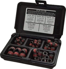 E-Z LOK - 46 Inserts, #10-24 - 1/2-13 Internal Thread, #10 - 1/2 UNC, Carbon Steel, Thread Repair Kit - Exact Tool & Supply