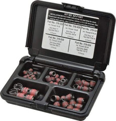 E-Z LOK - 46 Inserts, #10-32 - 1/2-20 Internal Thread, 5/16-24 UNC, Carbon Steel, Thread Repair Kit - Exact Tool & Supply