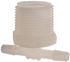 Made in USA - 1/4" Barb, 1/4, Kynar Single Barbed Tube Branch Tee - Natural, Male - Exact Tool & Supply