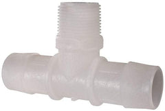 Made in USA - 1" Barb, 1, Kynar Single Barbed Tube Branch Tee - Natural, Male - Exact Tool & Supply