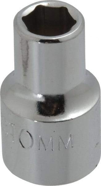 Proto - 1/2" Drive, Standard Hand Socket - 6 Points, 1-1/2" OAL, Chrome Finish - Exact Tool & Supply