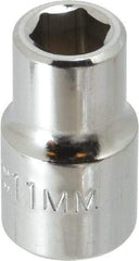 Proto - 1/2" Drive, Standard Hand Socket - 6 Points, 1-1/2" OAL, Chrome Finish - Exact Tool & Supply