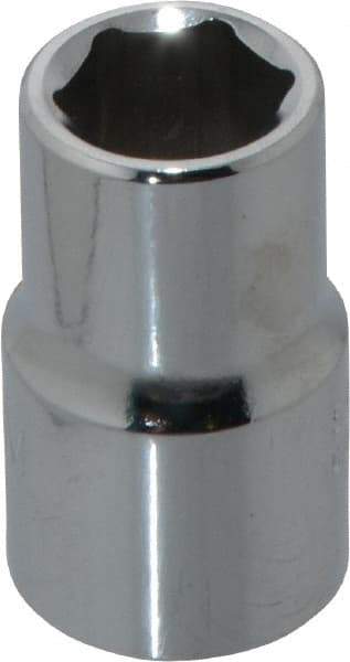 Proto - 1/2" Drive, Standard Hand Socket - 6 Points, 1-1/2" OAL, Chrome Finish - Exact Tool & Supply