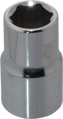 Proto - 1/2" Drive, Standard Hand Socket - 6 Points, 1-1/2" OAL, Chrome Finish - Exact Tool & Supply