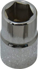 Proto - 1/2" Drive, Standard Hand Socket - 6 Points, 1-1/2" OAL, Chrome Finish - Exact Tool & Supply
