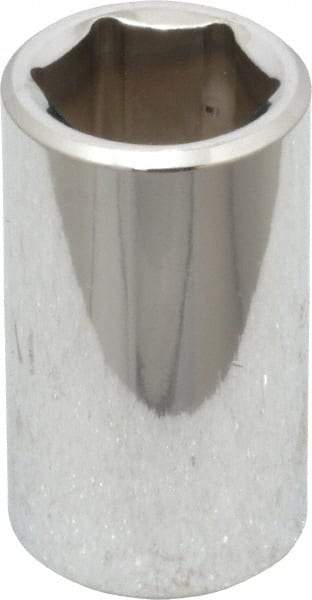 Proto - 1/2" Drive, Standard Hand Socket - 6 Points, 1-1/2" OAL, Chrome Finish - Exact Tool & Supply