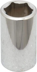Proto - 1/2" Drive, Standard Hand Socket - 6 Points, 1-1/2" OAL, Chrome Finish - Exact Tool & Supply