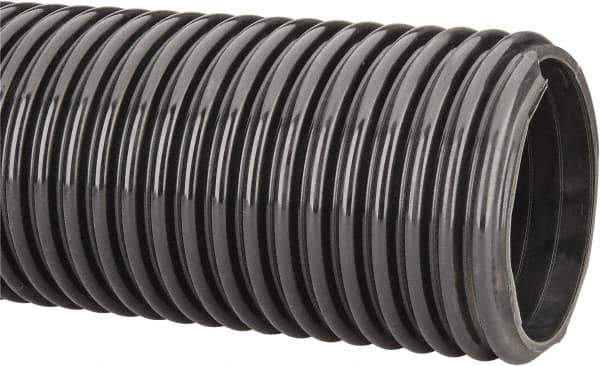 Kuriyama of America - 6" ID x 6.81" OD, 30 Max psi, 28 In. Hg, Dry Material Handling & Transfer Hose - Polyurethane, 12" Bend Radius, 100' Coil Length, Black - Exact Tool & Supply