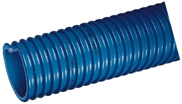 Kuriyama of America - 3" ID x 3.7" OD, 40 Max psi, Full In. Hg, Dry Material Handling & Transfer Hose - Polyurethane, 6" Bend Radius, 100' Coil Length, Blue - Exact Tool & Supply