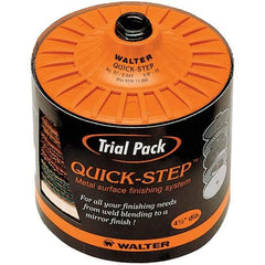 WALTER Surface Technologies - 14 Piece, 120 Grit, 4-1/2" Disc Diam, Abrasive Disc Kit - Coated, (2) Fine, (3) Coarse, (3) Medium, Super Fine Grade, Aluminum Oxide - Exact Tool & Supply