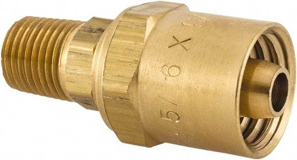 Dixon Valve & Coupling - 1/4 NPTF, Reusable Hose Male Fitting - 5/16" Hose ID x 11/16" Hose OD - Exact Tool & Supply
