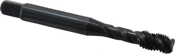 OSG - 1/4-28 UNF 3 Flute 3B Bottoming Spiral Flute Tap - Vanadium High Speed Steel, Oxide Finish, 2-1/2" OAL, Right Hand Flute, Right Hand Thread, H3 - Exact Tool & Supply