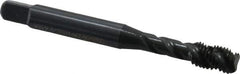OSG - 1/4-28 UNF 3 Flute 3B Bottoming Spiral Flute Tap - Vanadium High Speed Steel, Oxide Finish, 2-1/2" OAL, Right Hand Flute, Right Hand Thread, H3 - Exact Tool & Supply
