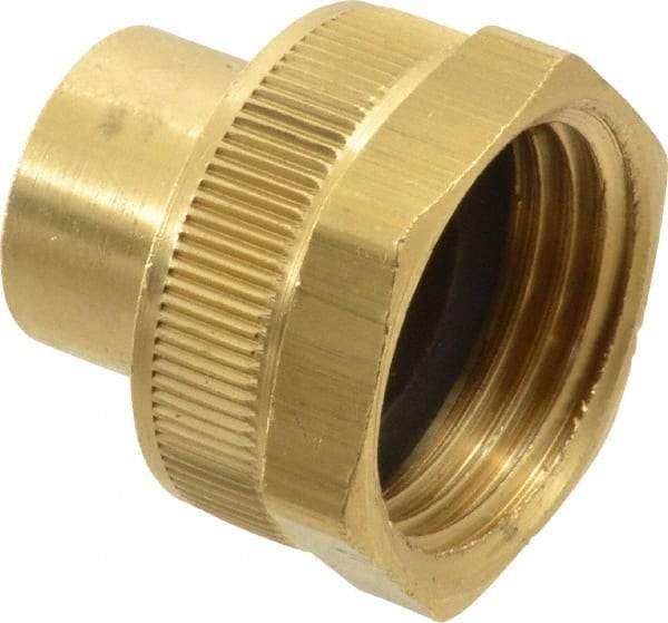Dixon Valve & Coupling - 1/4 NPTF & 3/4 NH Garden Hose Fitting - Brass, Female Hose to Female Pipe Connector - Exact Tool & Supply