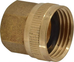 Cerro - 1/2 FPT & 3/4 FGHT Garden Hose Fitting - Brass, Female Hose to Female Pipe Swivel Connector - Exact Tool & Supply