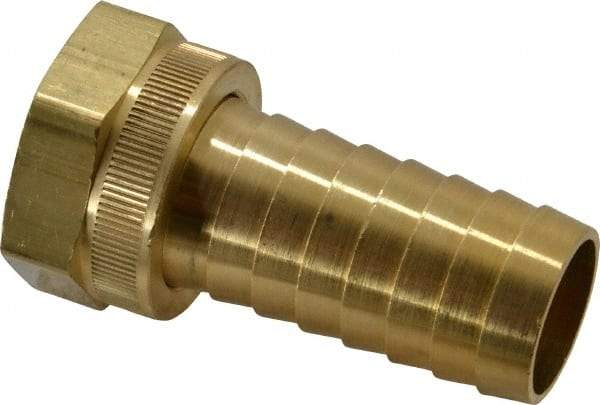 Dixon Valve & Coupling - 1 NH Garden Hose Fitting - Brass, Long Shank Female Swivel Connector - Exact Tool & Supply