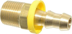 Cerro - 3/8" ID 3/8 NPTF Barbed Push On Male Connector - Brass - Exact Tool & Supply