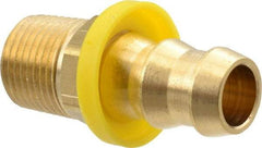 Cerro - 1/2" ID 3/8 NPTF Barbed Push On Male Connector - Brass - Exact Tool & Supply