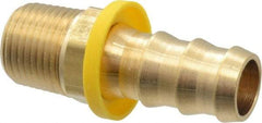 Cerro - 5/8" ID 1/2 NPTF Barbed Push On Male Connector - Brass - Exact Tool & Supply