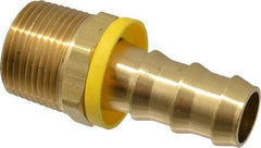 Dixon Valve & Coupling - 5/8" ID 3/4 NPTF Barbed Push On Male Connector - Brass - Exact Tool & Supply