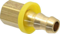 Cerro - 3/8" ID 1/4 NPTF Barbed Push On Female Connector - Brass - Exact Tool & Supply