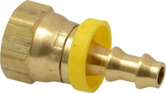 Dixon Valve & Coupling - 1/4" ID 1/4 NPSM Barbed Push On Female Connector - Brass - Exact Tool & Supply