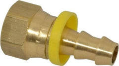 Dixon Valve & Coupling - 3/8" ID 3/8 NPSM Barbed Push On Female Connector - Brass - Exact Tool & Supply