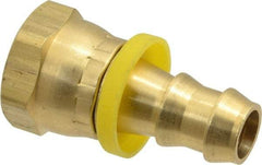 Dixon Valve & Coupling - 1/2" ID 1/2 NPSM Barbed Push On Female Connector - Brass - Exact Tool & Supply