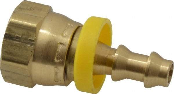 Dixon Valve & Coupling - 1/4" ID 1/4 NPSM Barbed Push On Female Connector - Brass - Exact Tool & Supply