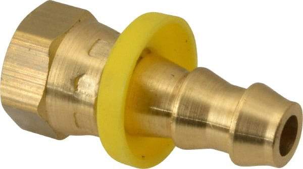 Dixon Valve & Coupling - 3/8" ID 1/4 NPSM Barbed Push On Female Connector - Brass - Exact Tool & Supply