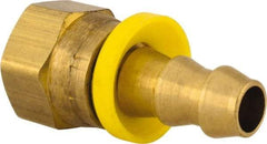 Dixon Valve & Coupling - 3/8" ID 3/8 NPSM Barbed Push On Female Connector - Brass - Exact Tool & Supply